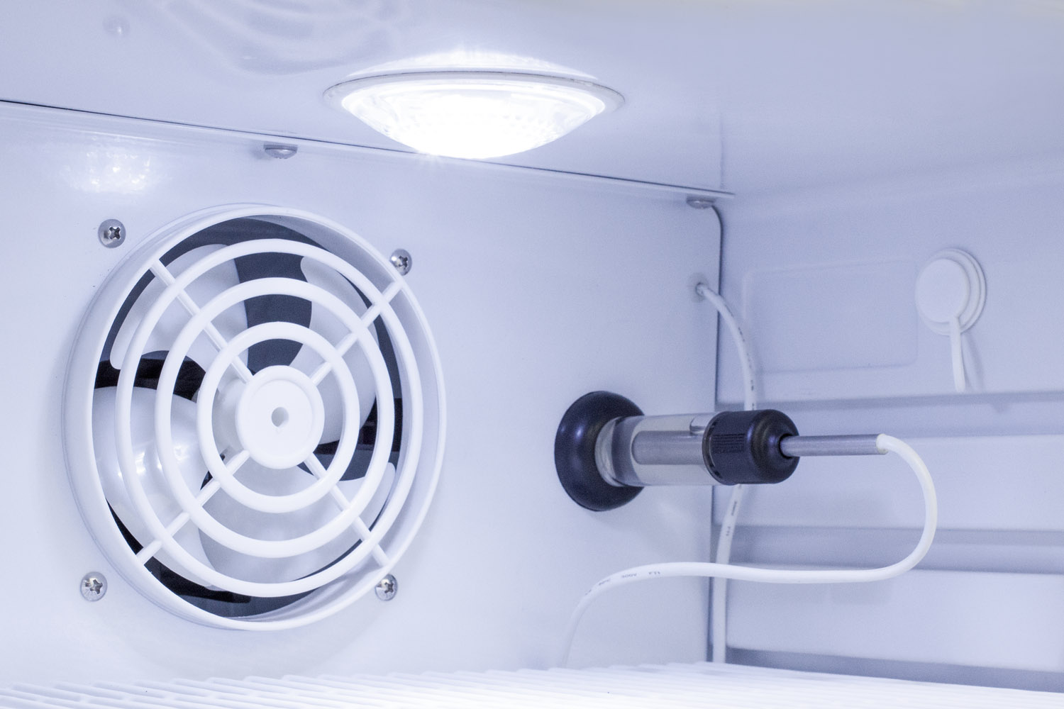 Purpose-built all-refrigerator for breast milk storage with 2 adjustable shelves, antimicrobial silver-ion handle, and a hospital grade cord with 'green dot' plug